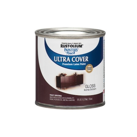 Krud Kutter Rust-Oleum Painters Touch Ultra Cover Gloss Kona Brown Water-Based Paint Exterior and Interior 8 oz 1977730
